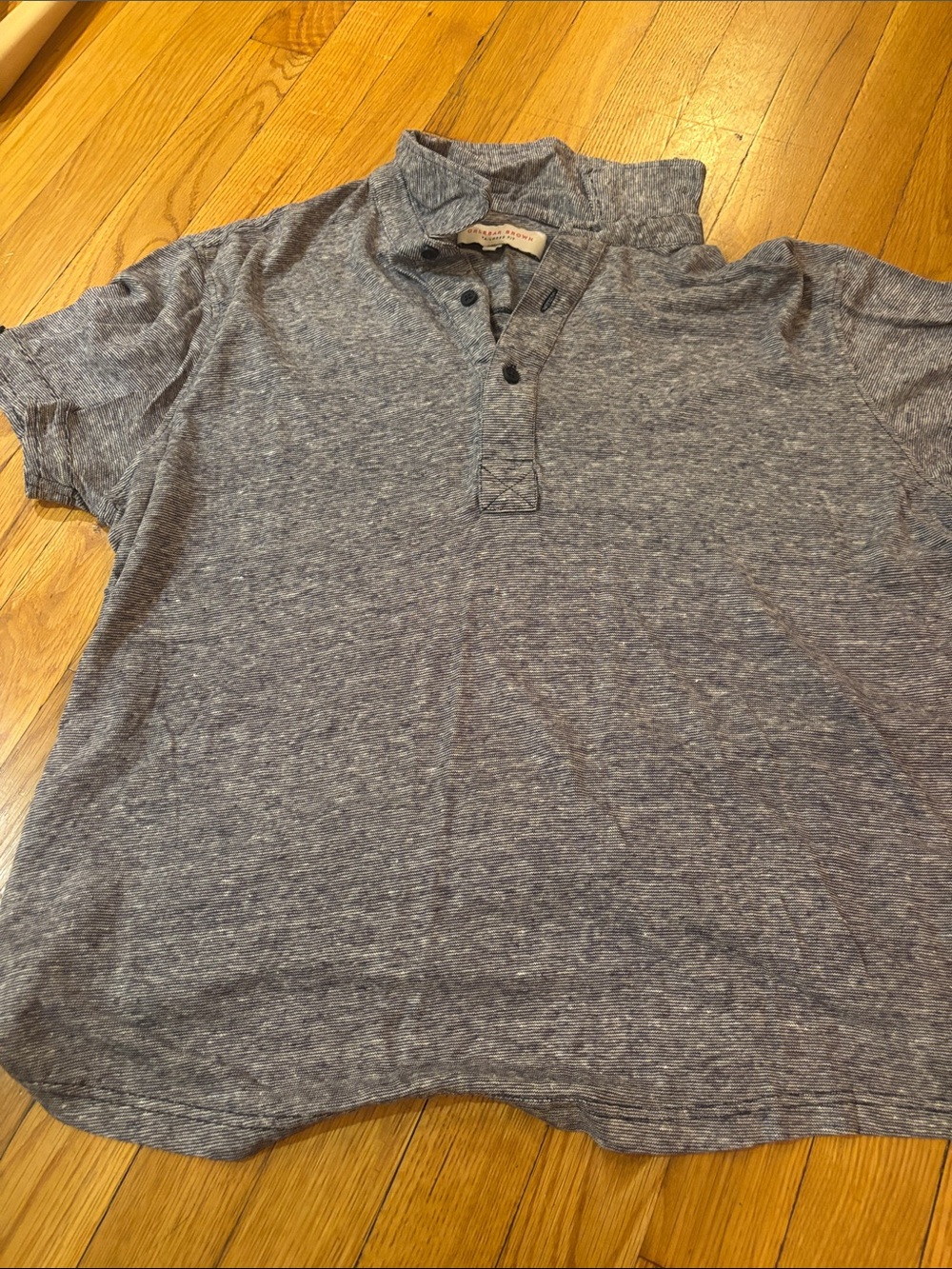 Orlebar brown Heather Blue Linen Polo Shirt - Men XL